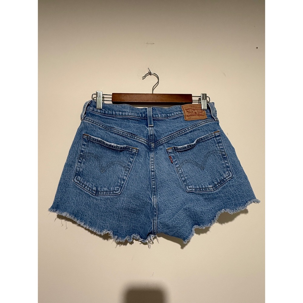 Levis 501 Original High Rise Denim Shorts Medium Wash Raw Hem W29 56327-0251